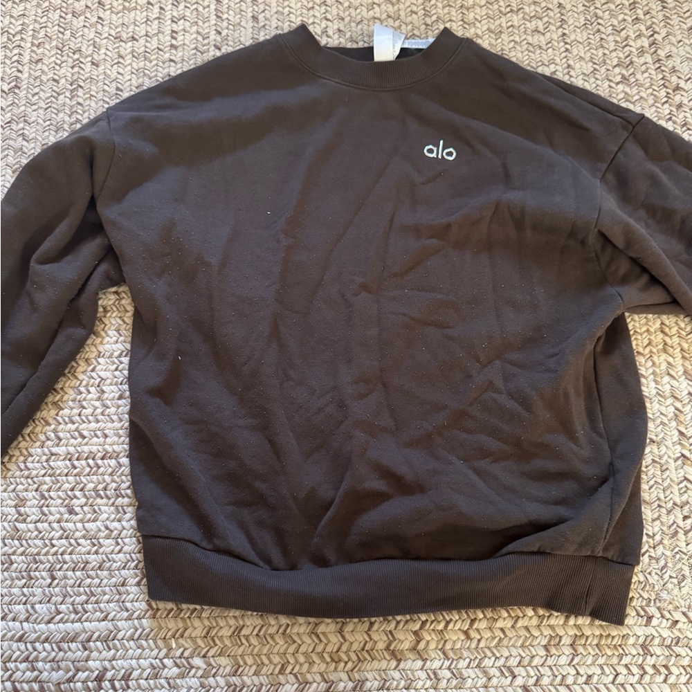 ALO Yoga Brown Crewneck Sweater